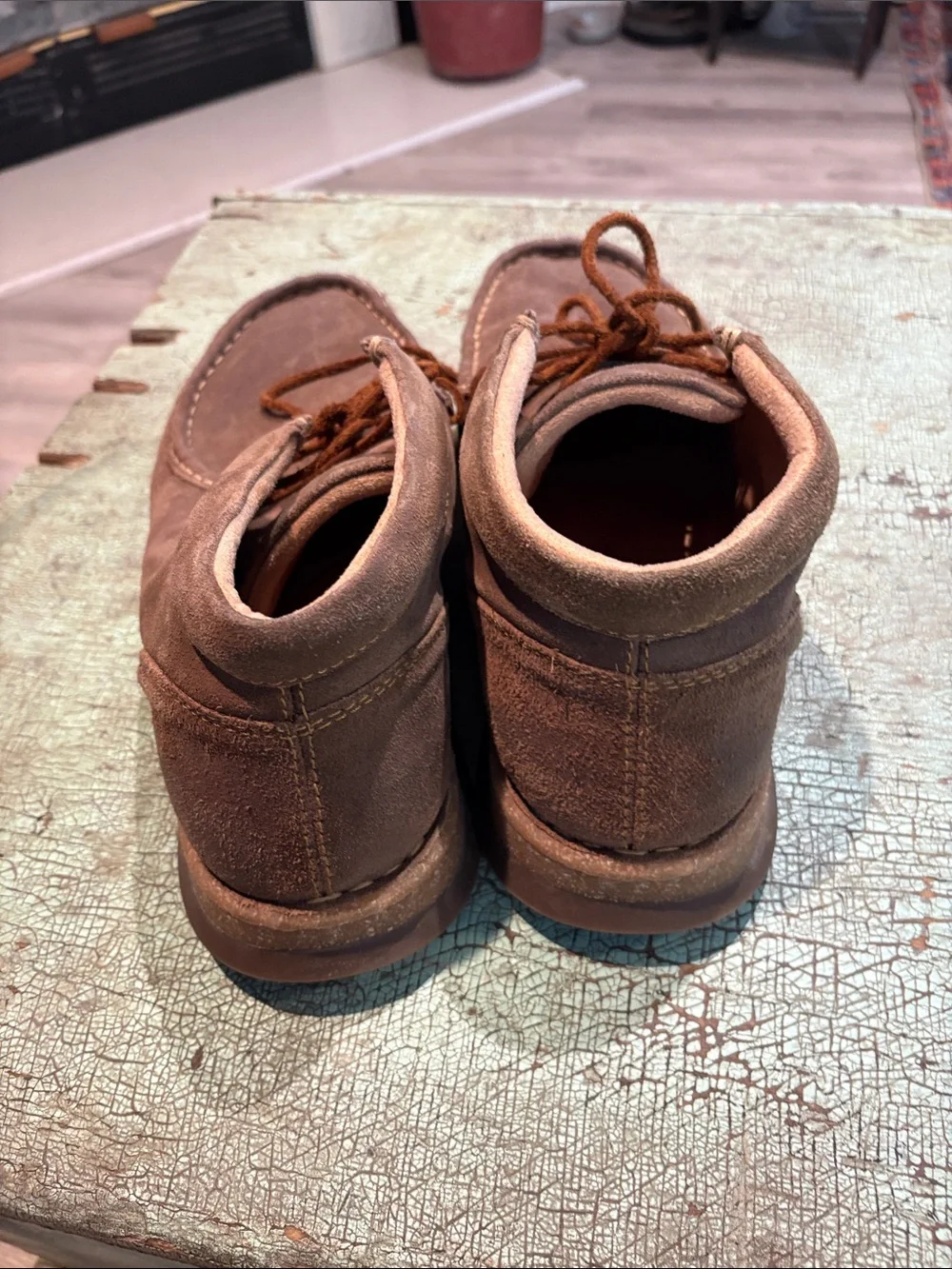 Børn Men’s Brown Suede Moc Toe Chukka Shoes Size 13 EU 46